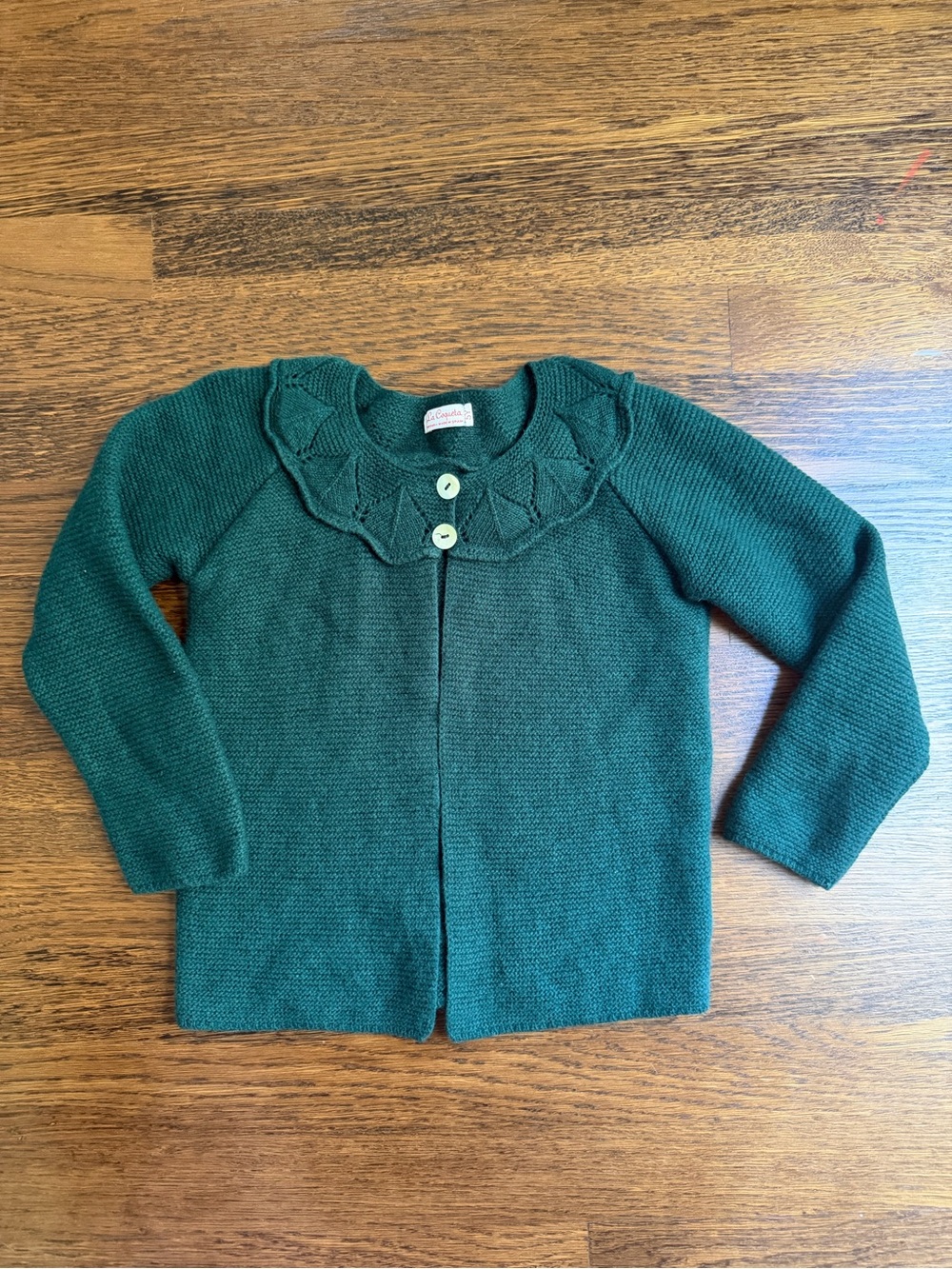 La Coqueta Dark Green Baena Cardigan 5Y